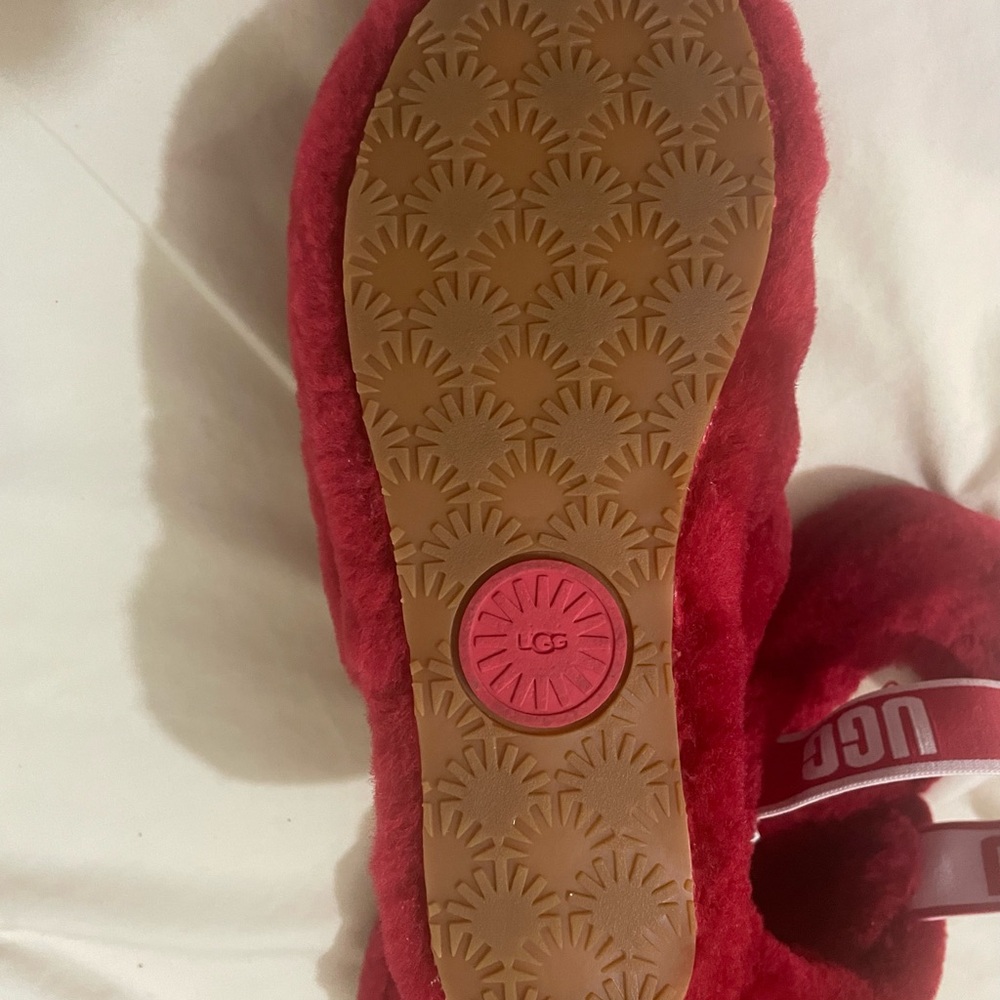 Ugg Fluff Yeah Slides Red Sz 8 - image 6